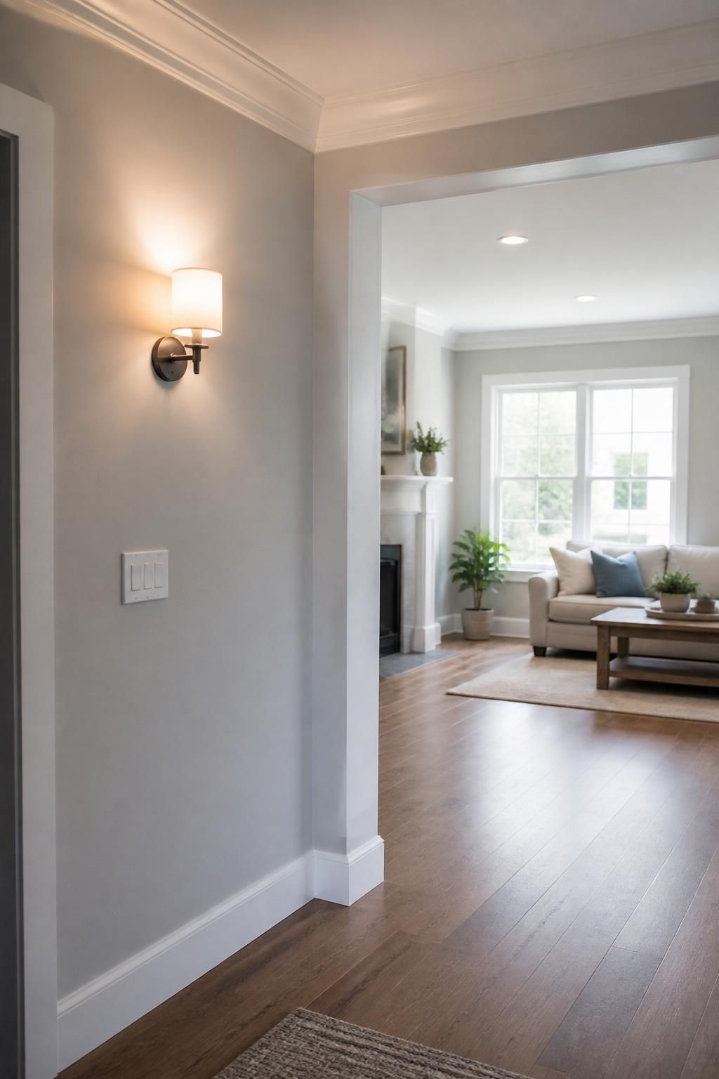 Modern home interior with clean repairs and finished details.